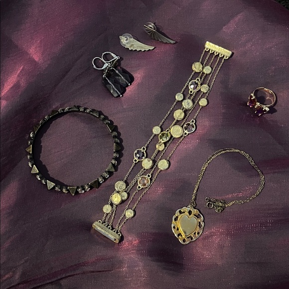 Whimsigoth Outfit Bundle Altard State Purple Dress and jewelry 8 items - Picture 3 of 3